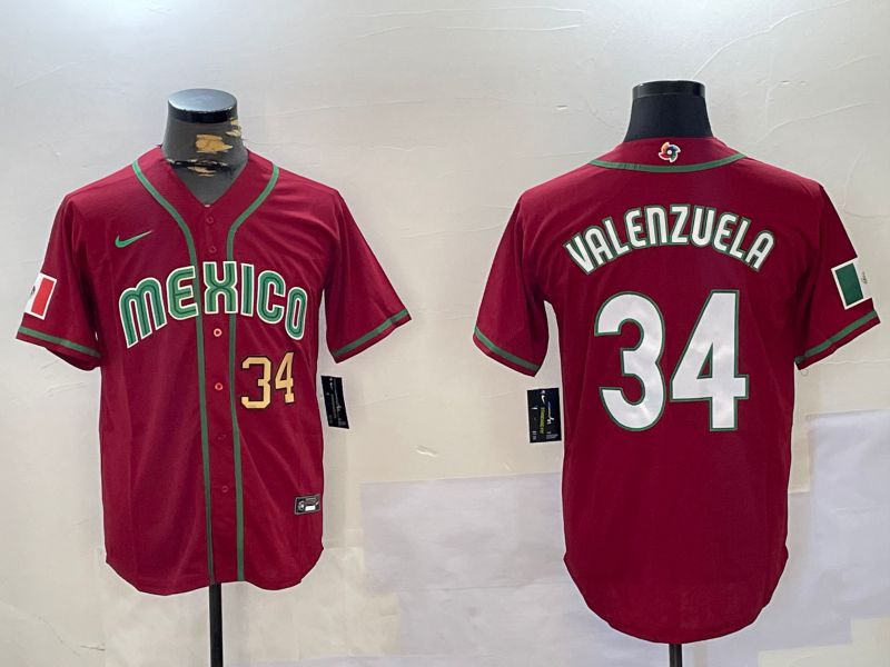 Men Los Angeles Dodgers #34 Valenzuela Red Game 2024 Nike MLB Jersey style 1029